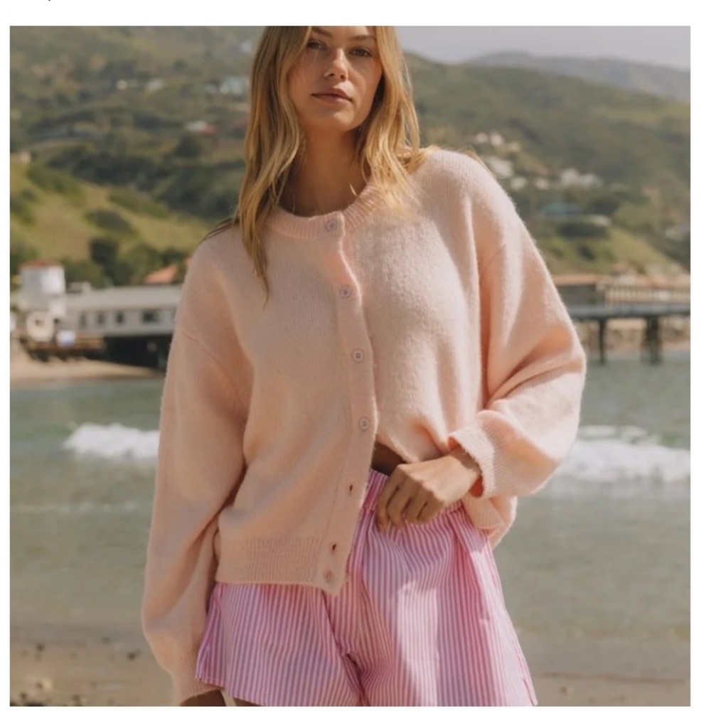 Daily Drills Button Up Sweater pink M/L